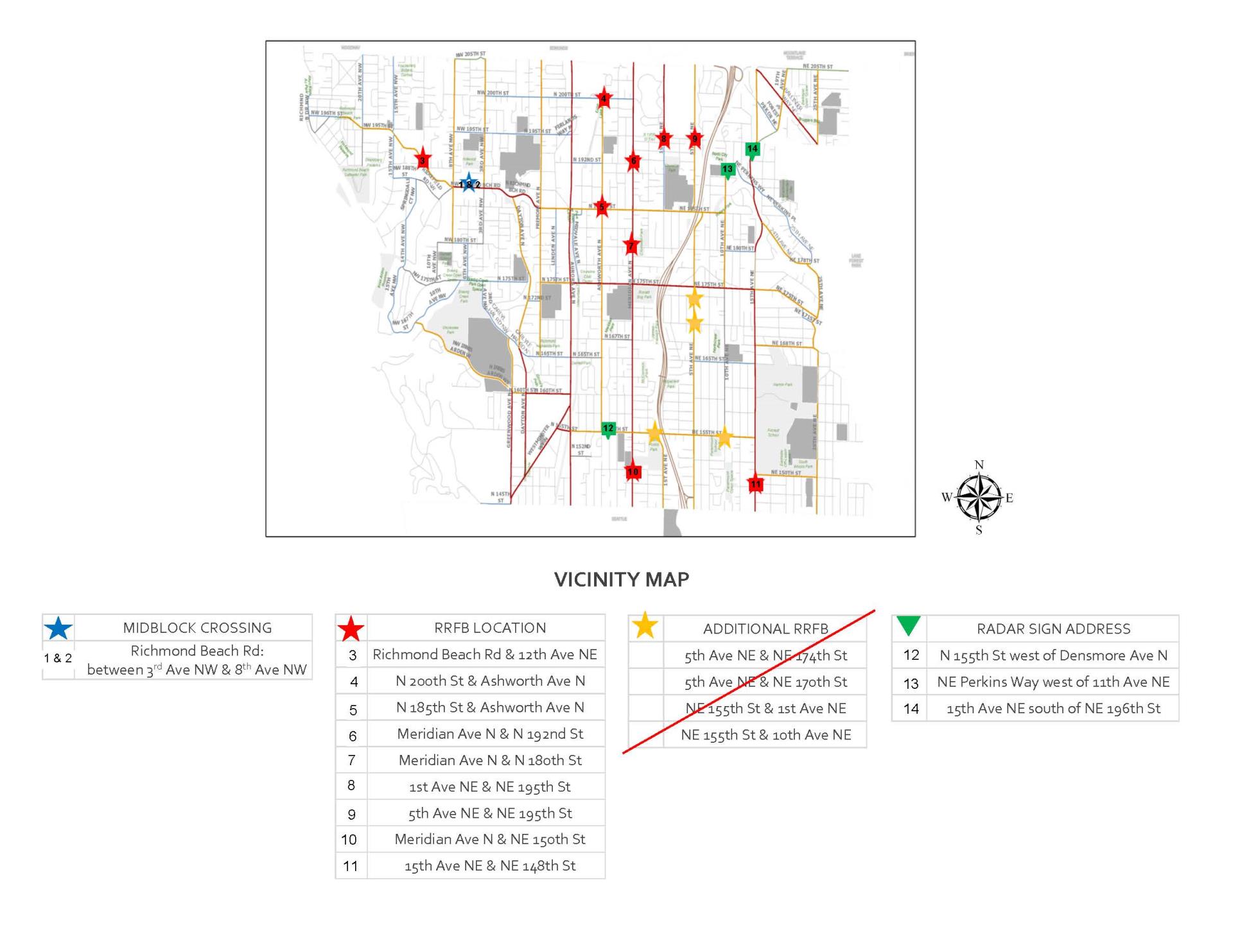 Proposed Richmond Beach Mid Block Crossing RRFB and Radar Speed Signs Plan