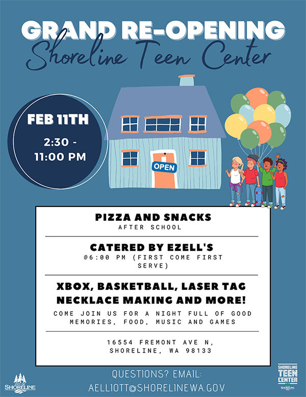 Teen Center Re-Opening Flyer