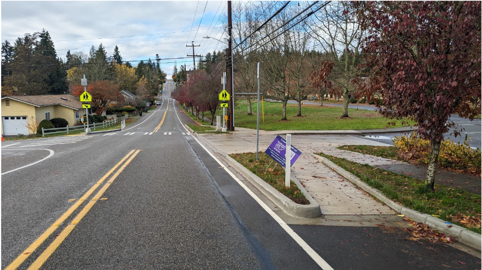 Improvements in sidewalks and reconfiguration of the Ridgecrest Elementary driveway make pedestrians safer