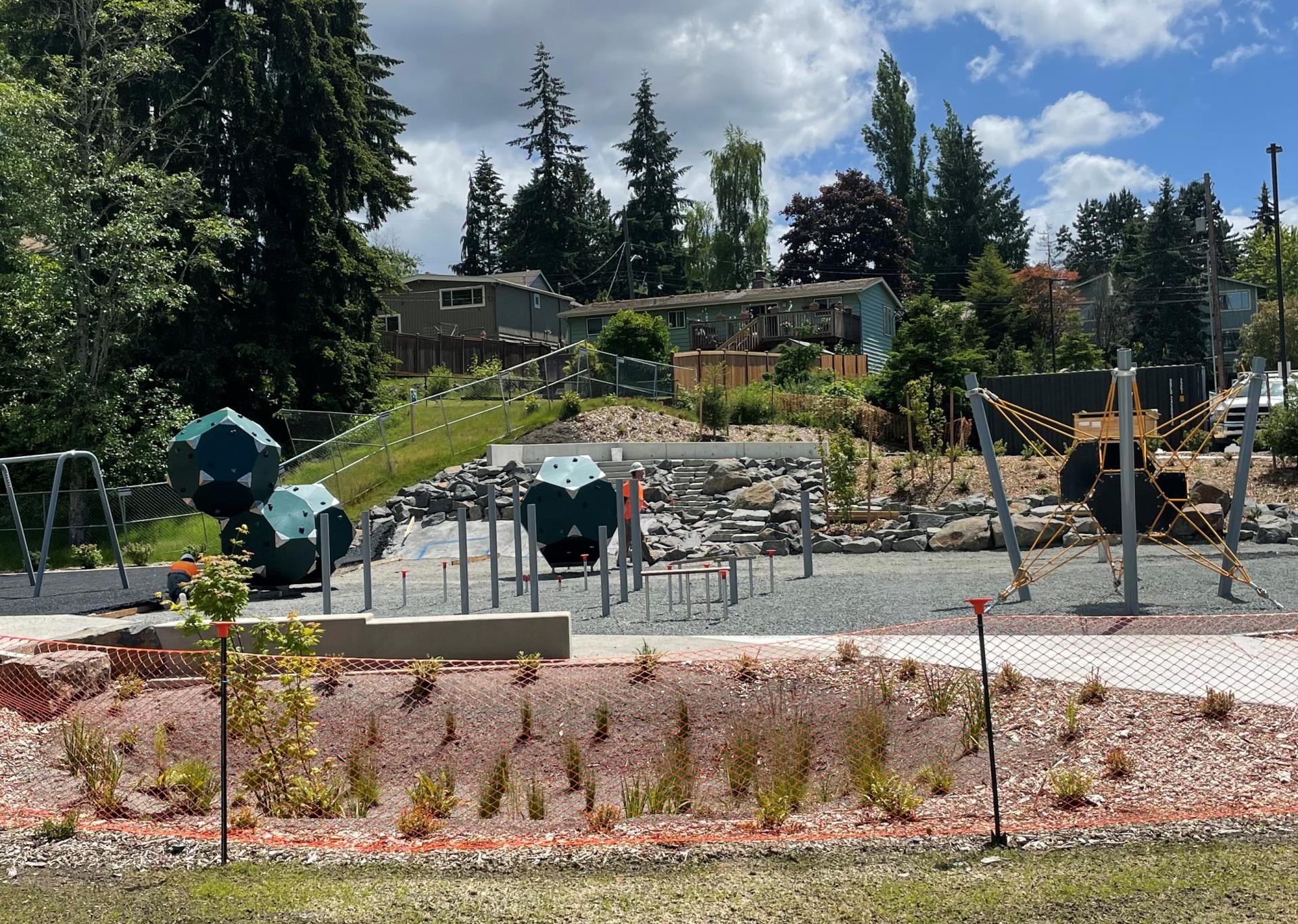 The play structure at Ridgecrest Park