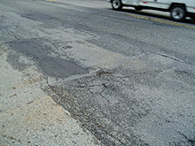 Image showing the poor roadway condition.