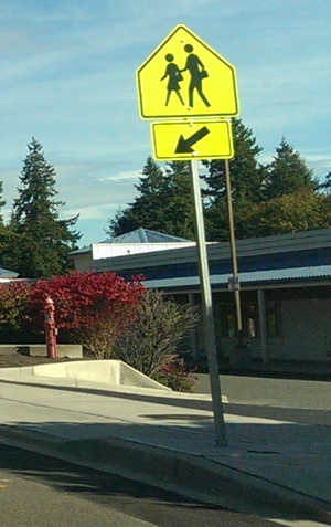 Pedestrian Crossing Arrow Sign