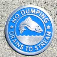 No Dumping, drains to stream medallion